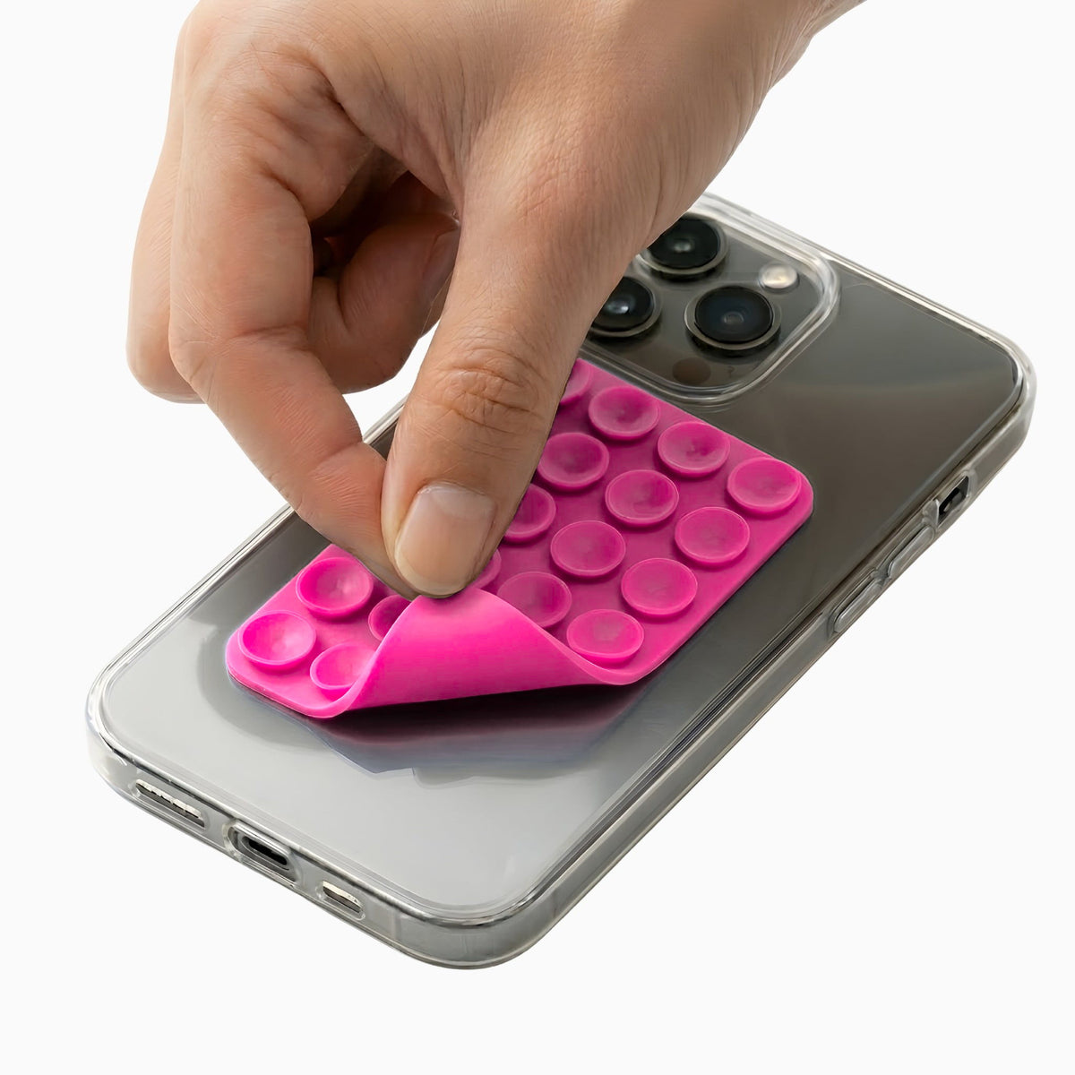 Gadget Club Stick-n-Grip Zuignap Telefoonhouder Neon Roze