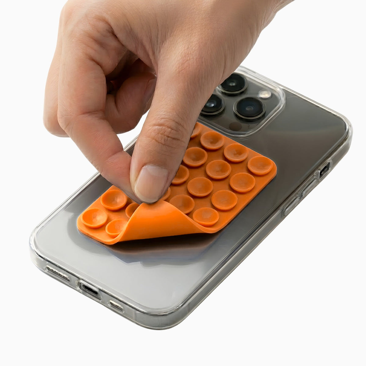 Gadget Club Stick-n-Grip Zuignap Telefoonhouder Oranje