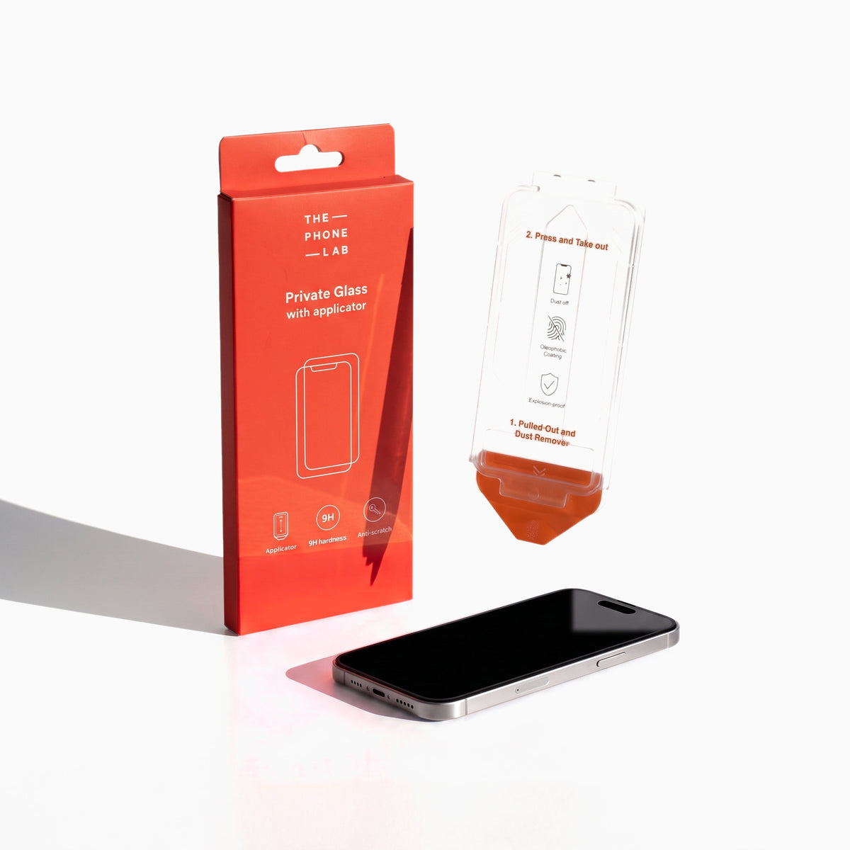 ThePhoneLab Gehard Glas Privacy Screenprotector met applicator iPhone 15 Plus, iPhone 16 Plus