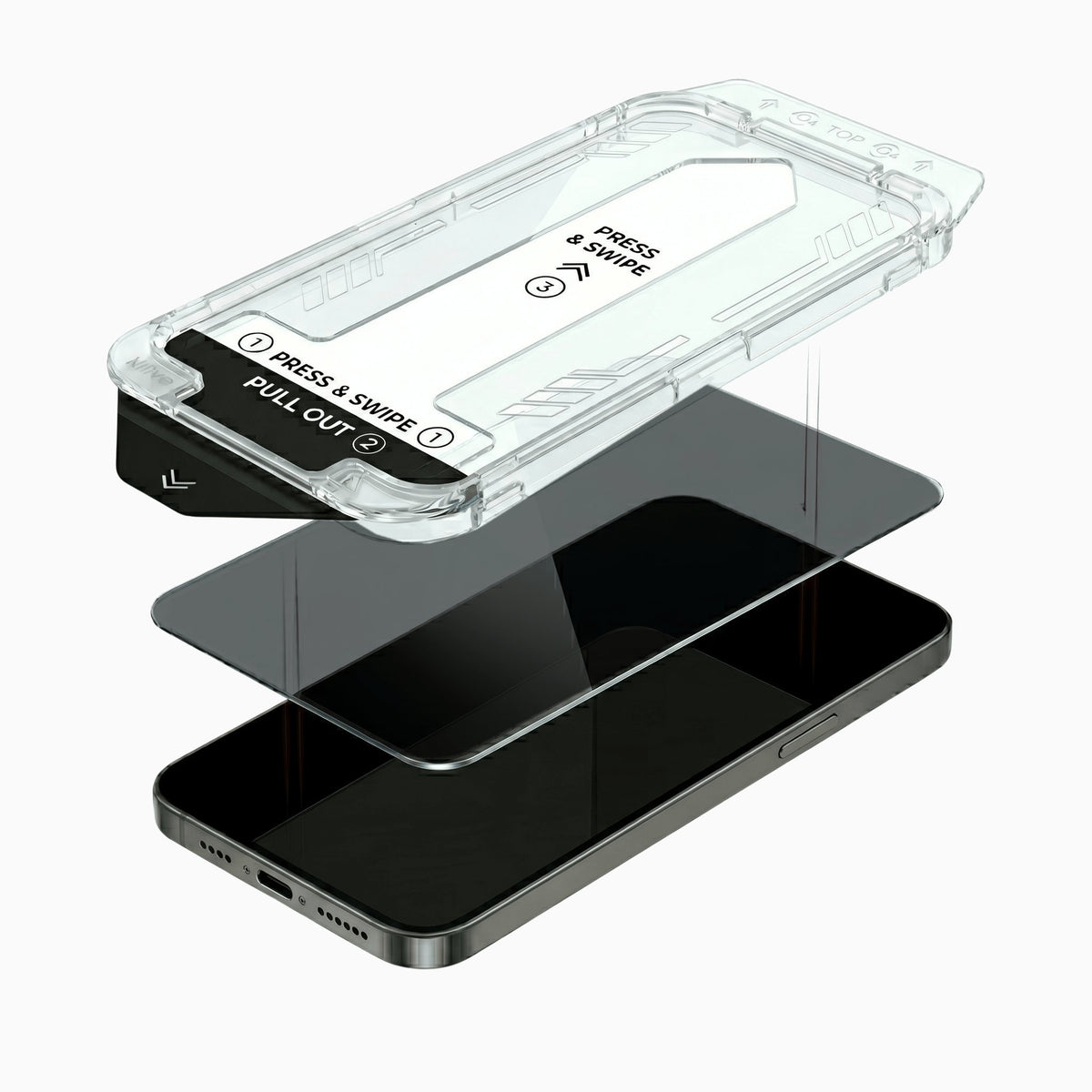 ThePhoneLab Gehard Glas Privacy Screenprotector met applicator