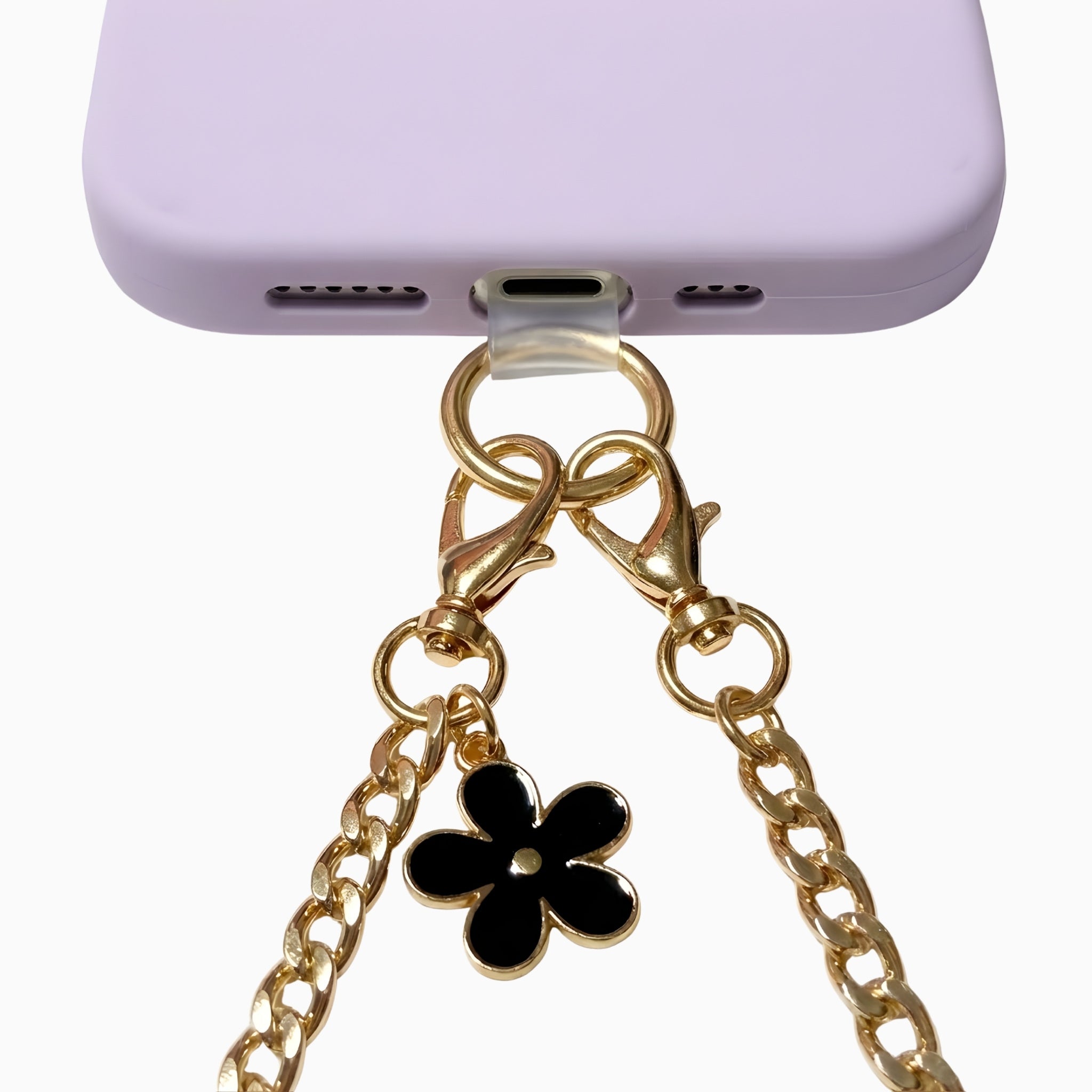 Black Flower Loop Studio Pols Telefoonkoord-2