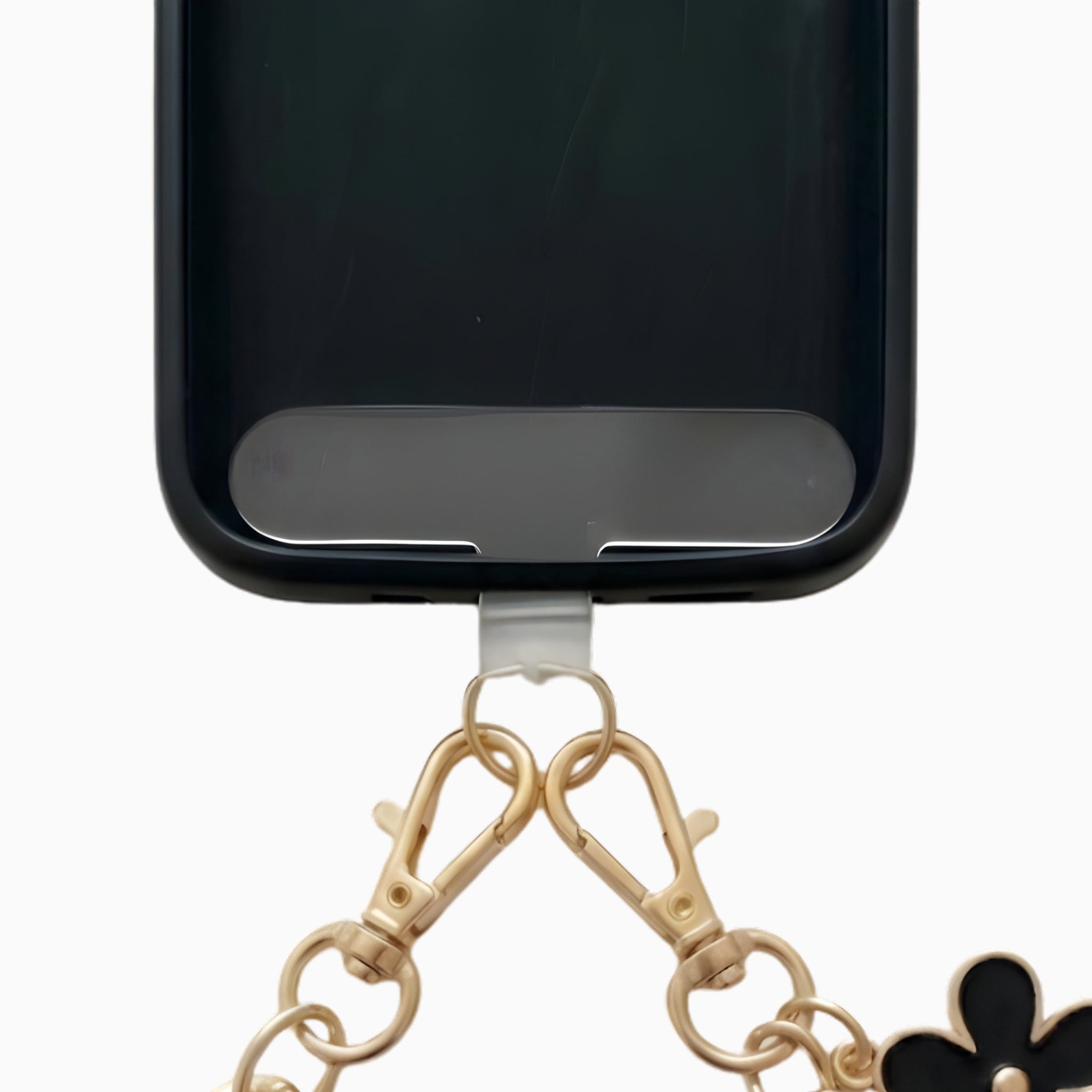 Black Flower Loop Studio Pols Telefoonkoord-3